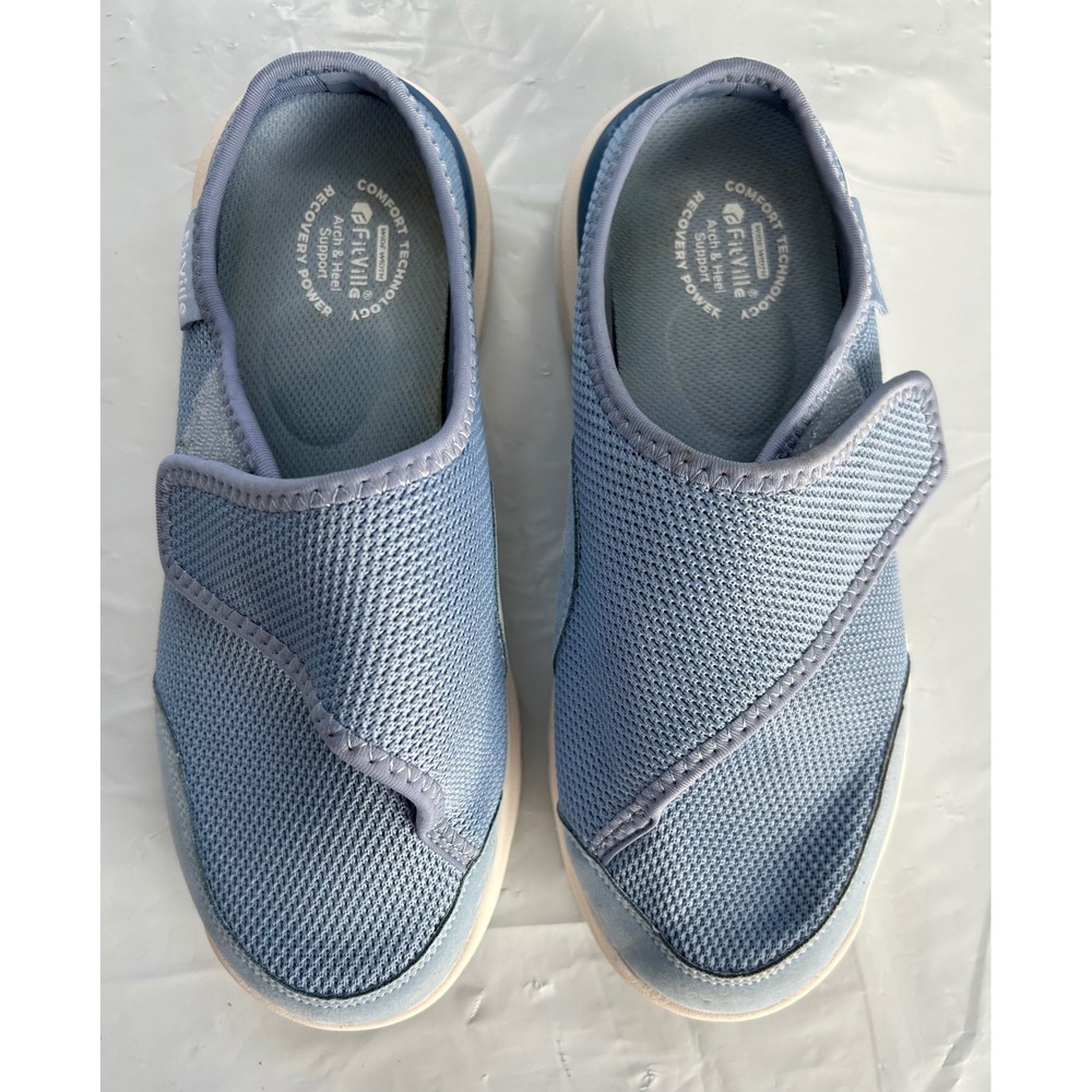 FitVille Women Recovery Clog Blue Mesh Extra Wide Width Arch‎ Support
Diabetic